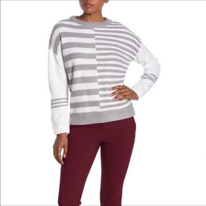 Catherine Malandrino Striped Colorblock Sweater L